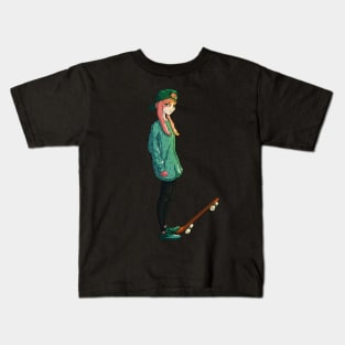 Skater Bunny Girl Kids T-Shirt